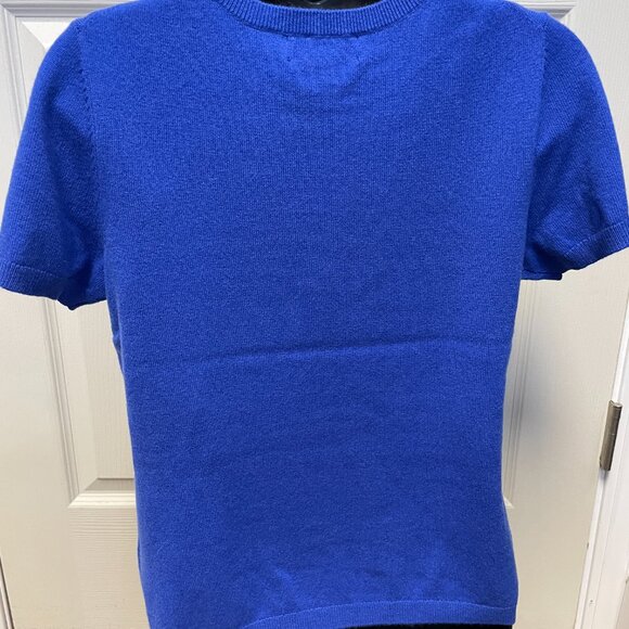 Lands' End Women's Jewel Neck Short Sleeve Cashmere Sweater, NWT - Picture 3 of 4